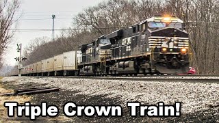 NS Triple Crown Roadrailer Chase across Logansport, IN!