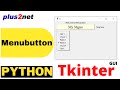 Options of Tkinter Menubutton linking to radio buttons & entry to configure state & textvariable