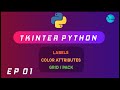 Tkinter Python Tutorial [2020] | Python GUI Using Tkinter | Labels/color attributes/pack | Ep 1