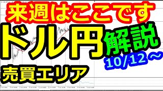 【FXドル円】10月12日～のトレードエリア解説