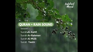 Quran and Rain sounds for sleep study relaxation meditation Al-Kahfi Ar-Rahman Al-Mulk Yasiin