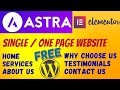 How To Make A Single | One Page WordPress Website With Astra  Elementor FREE 2025
