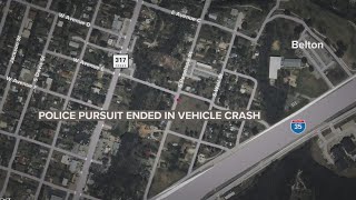 Car chase ends with Belton powerline pole crash