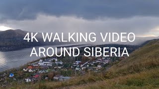 Peaceful scenery of Yenisei river, Siberian area - 4K walking video with natural landscape (UHD)