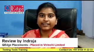 Testing Tools Training & Placement Institute Review by Indraja | QEdge Hyderabad Ameerpet