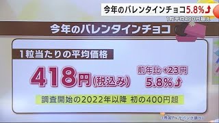 バレンタインチョコ　“ひと粒”平均４１８円　カカオショック影響か　帝国データバンク調べ (25/02/10 20:20)