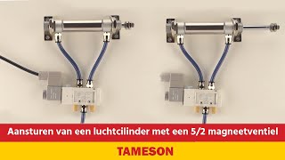 Aansturen van een luchtcilinder met een 5/2 magneetventiel | Tameson