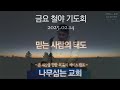 2025 02 14 l 금요 철야 기도회 l 김대진 담임목사 l 나무심는교회 l