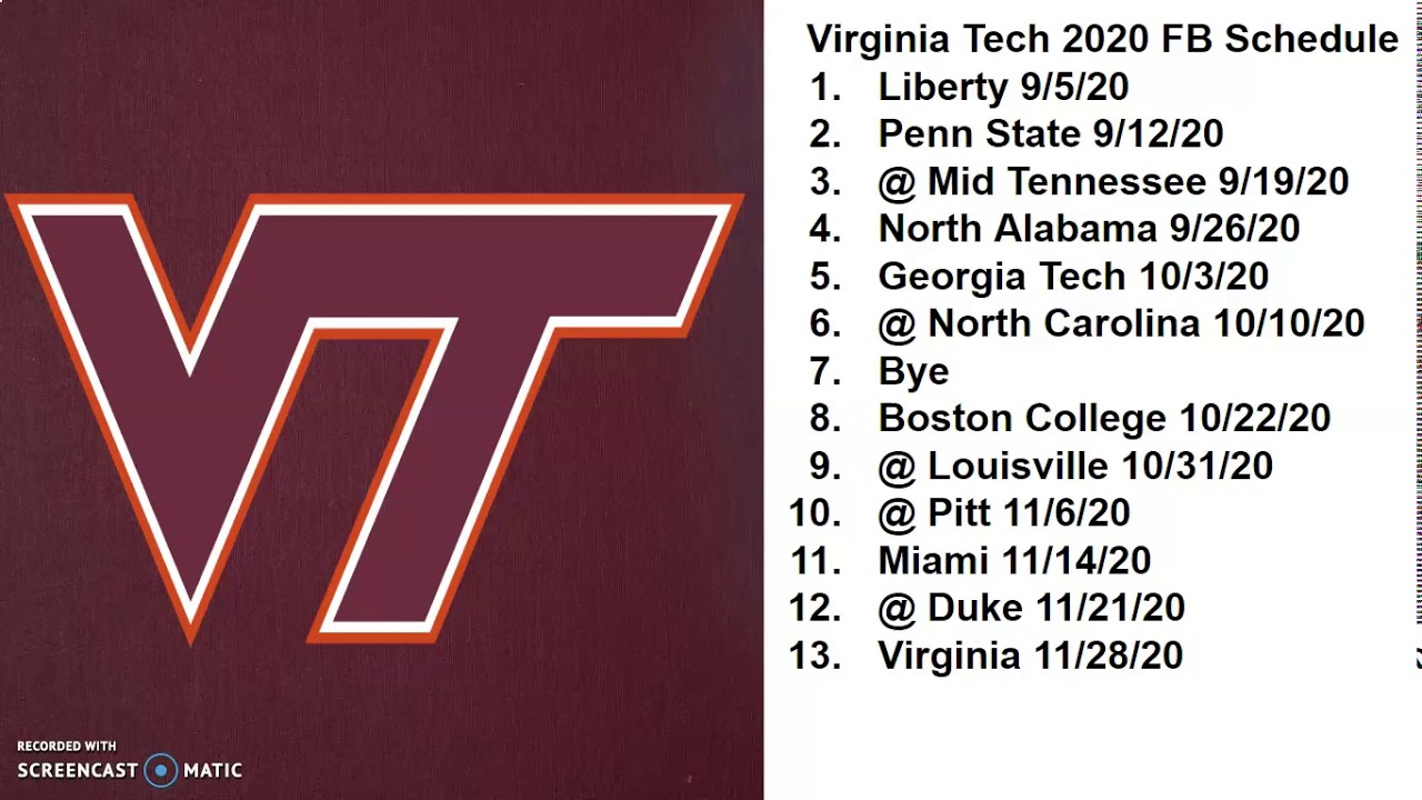 Virginia Tech Hokies 2020 Football Schedule Breakdown - YouTube