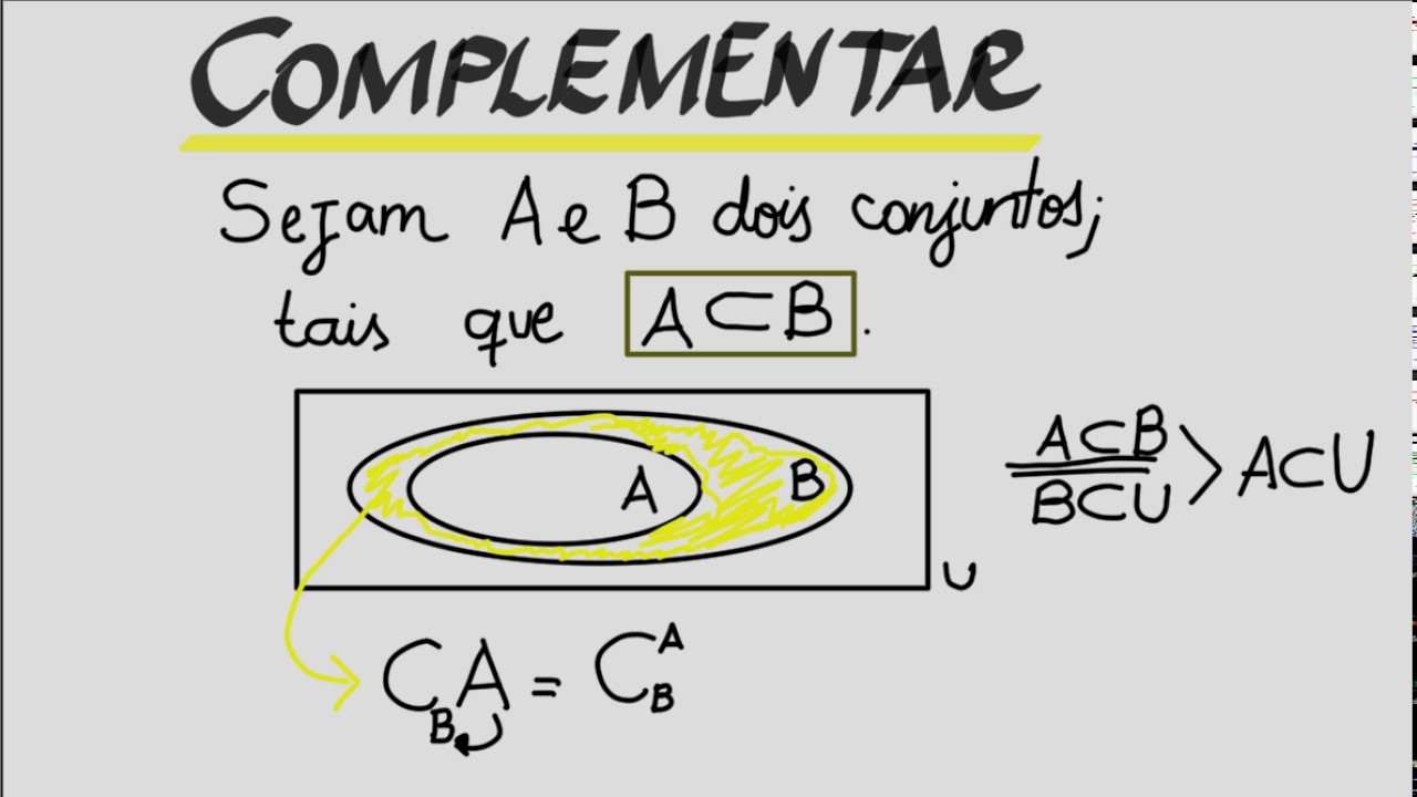 Conjuntos Parte 5 - Complementar - YouTube