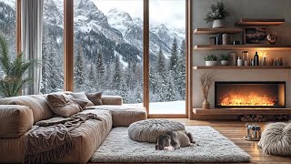 Cozy Winter Ambiance: Snowfall and Crackling Fireplace Sounds for Relaxation ❄🔥