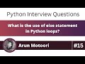 What is the use of 'else' statement in loops in Python? (Python Interview Question #15)