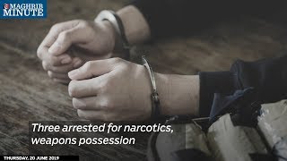 Three arrested for narcotics, weapons possession