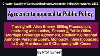 Agreements Opposed to Public Policy in Business Law | CA Foundation|Agreements Against Public Policy