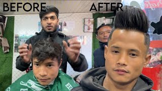 Slope haircut done with perfection with slight touch of skin fade cut| most satisfied client