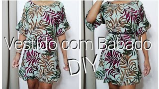 Vestido com babado Godê duplo. DIY