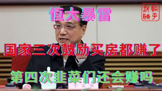 恒大暴雷之国家三次动员大家买房都赚了||这次韭菜响应号召还能赚钱吗||躺平叔聊房地产