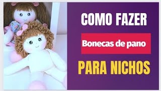 Bonecas de Pano pra Nichos,           Como fazer, o trio de Bonecas pra nichos para decoração