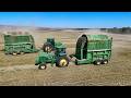 Making Wheat Hay with John Deere 200 Stack Wagons in Drought Stricken Nebraska
