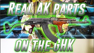 Real AK parts on the GHK AKM