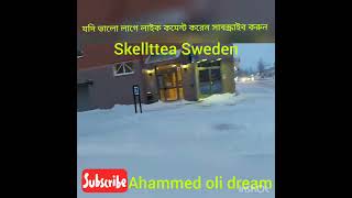 Skellttea Sweden সুইডেন। তুষার বৃষ্টি। beautiful