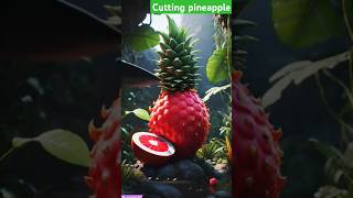 beautiful red pineapple 🍍 ASMR cutting #satisfying #youtubeshorts #shorts