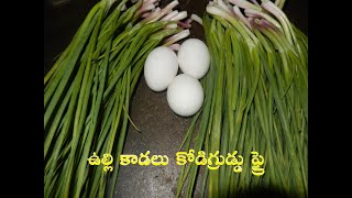 ఉల్లికాడలు కోడిగ్రుడ్డు వేపుడు Spring Onion and Egg fry