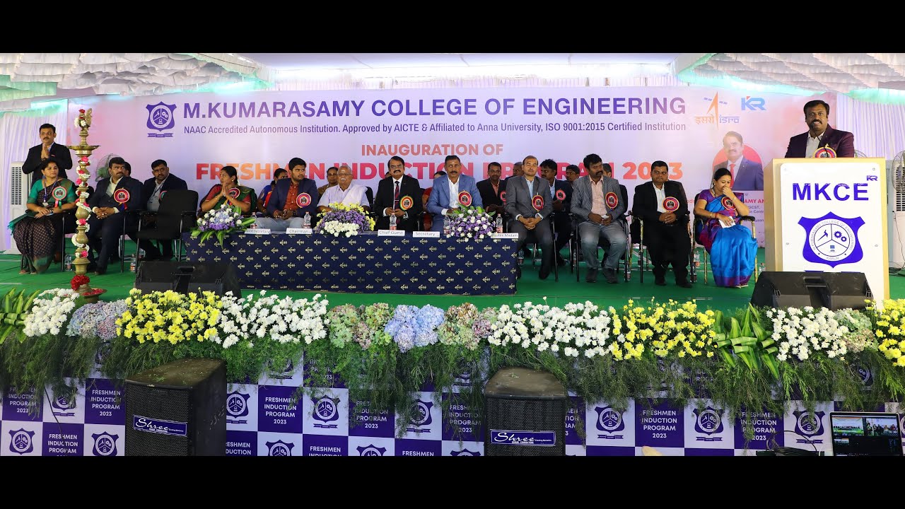 Mkce Dr B S Murugan Principal Speech At Freshmen Induction Program