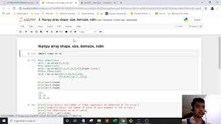 Numpy | 3. Numpy array shape, size, itemsize, ndim