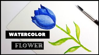 Watercolor Tulips For Beginners | Flower Painting Watercolor | #shorts #youtubeshorts #painting