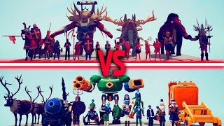 MEDIEVAL Team + TRIBAL TEAM vs MEGA HOLIDAY | TABS - Totally Accurate Battle Simulator