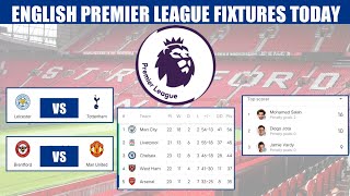 English premier league fixtures today BRENTFORD VS MANCEHSTER UNITED • EPL Table Standings 2021/22