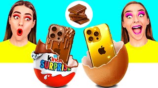 Real Food vs Chocolate Food Challenge | Funny Food Situations by DaZaZa Challenge