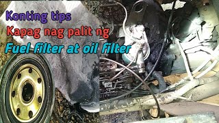 4hf1 engine change fuel filter and oil filter with tips...