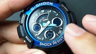 Basic Settings Casio AW591 / AW590 : Digital Time, Date, Backlight, LCD Check, Analog Time