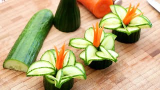 Cucumber Show | Vegetable Carving Garnish | Cucumber Rose | Cucumber Flower