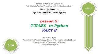 Python Theory Part 16B: Python Native Data Types (Tuples)