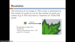 Data Representation - Bitmapped Graphics