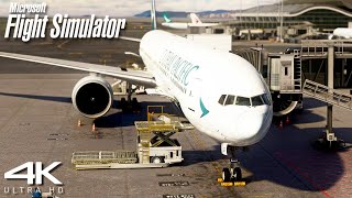 Cathay Pacific Boeing 777-300ER full flight! l Hong Kong ✈️ Dubai l Flight Simulator experience l 4K