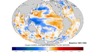 How ocean temperature has changed from 1940 to 2016