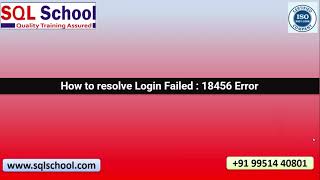 SQL Server Connections Login Failed 18456 Error