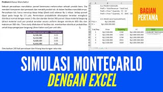 Part 1 Simulasi Dengan Teknik Monte Carlo \u0026 Excel |Spreadsheet Modeling| Pemodelan Simulasi Komputer