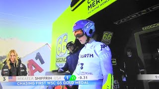 Mikaela Shiffrin - GOLD - Giant Slalom - RUN 2-FIS World Alpine Ski Championships Courchevel-Meribel
