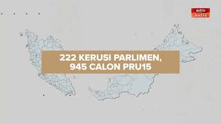 [INFOGRAFIK] 222 kerusi Parlimen, 945 calon PRU15