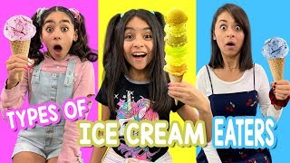 Types of Ice Cream Eaters : One Color Food Funny Skits // GEM Sisters