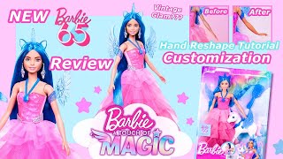 Barbie A Touch Of Magic 2024 💎 Sapphire Fairycorn/ Princess 65th Anniversary Review \u0026 Hand Reshape ✨