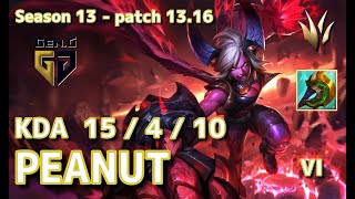 【KRサーバー/D1】Gen.G Peanut ヴァイ(Vi) VS マスターイー(Master Yi) JG - Patch13.16 KR Ranked【LoL】