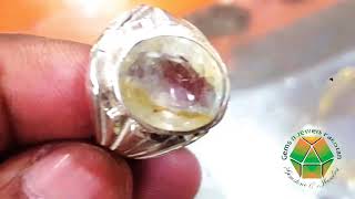 Natural Yellow Sapphire Silver Ring 7-8 carat stone.