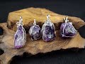 Kalung Liontin Kristal Kecubung Ungu Amethyst 25mm G195