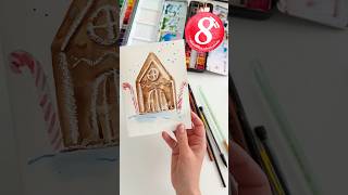 How to paint a gingerbread house with #watercolor #tutorial #christmas